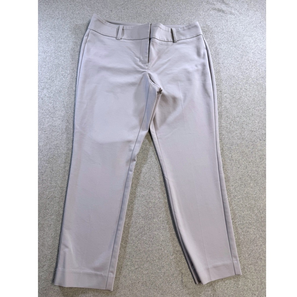 White House Black Market Slim Ankle Pants Womens 10 Taupe Gray‎ Business Casual